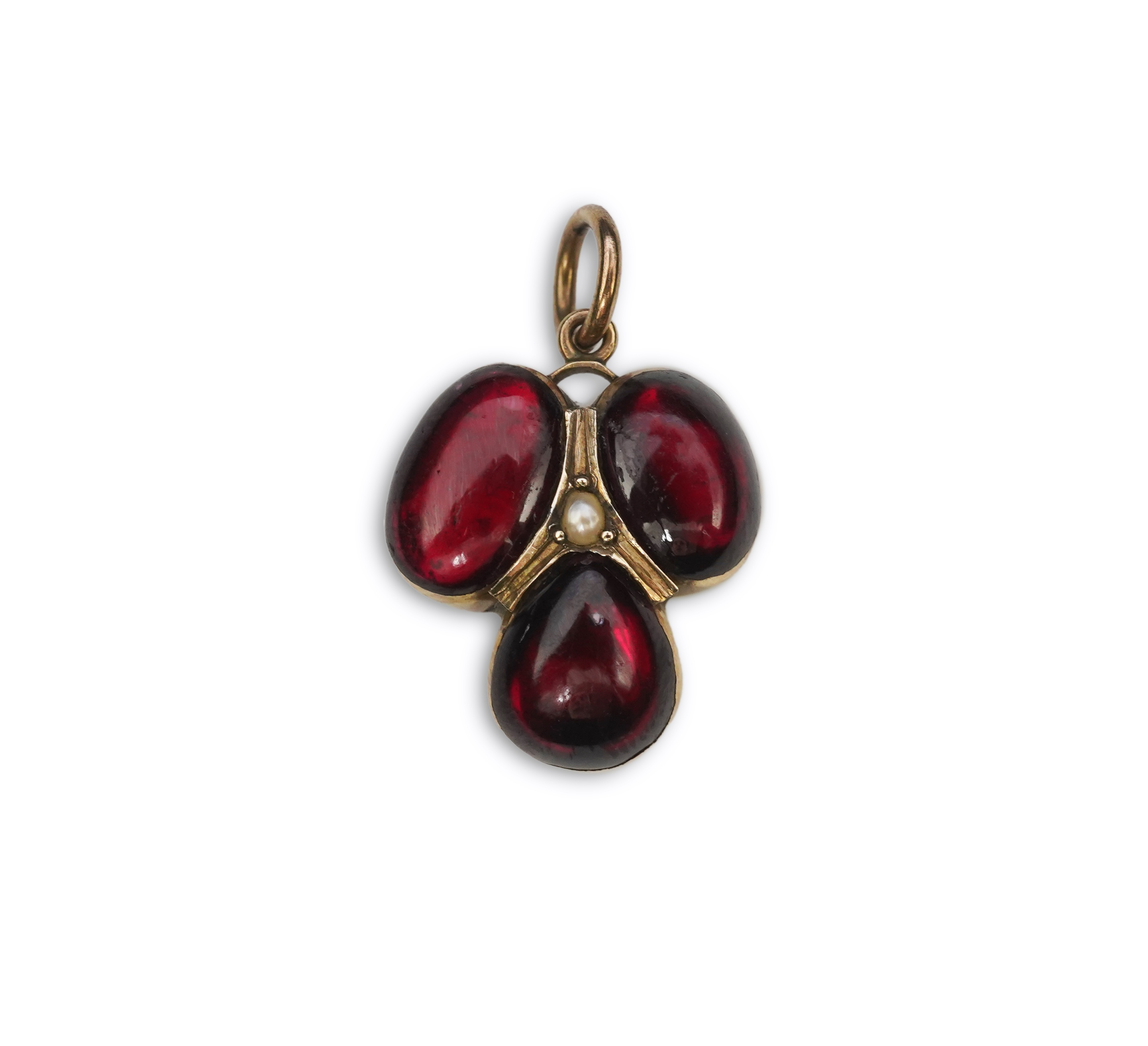 A Victorian garnet locket pendant, mid 19th century